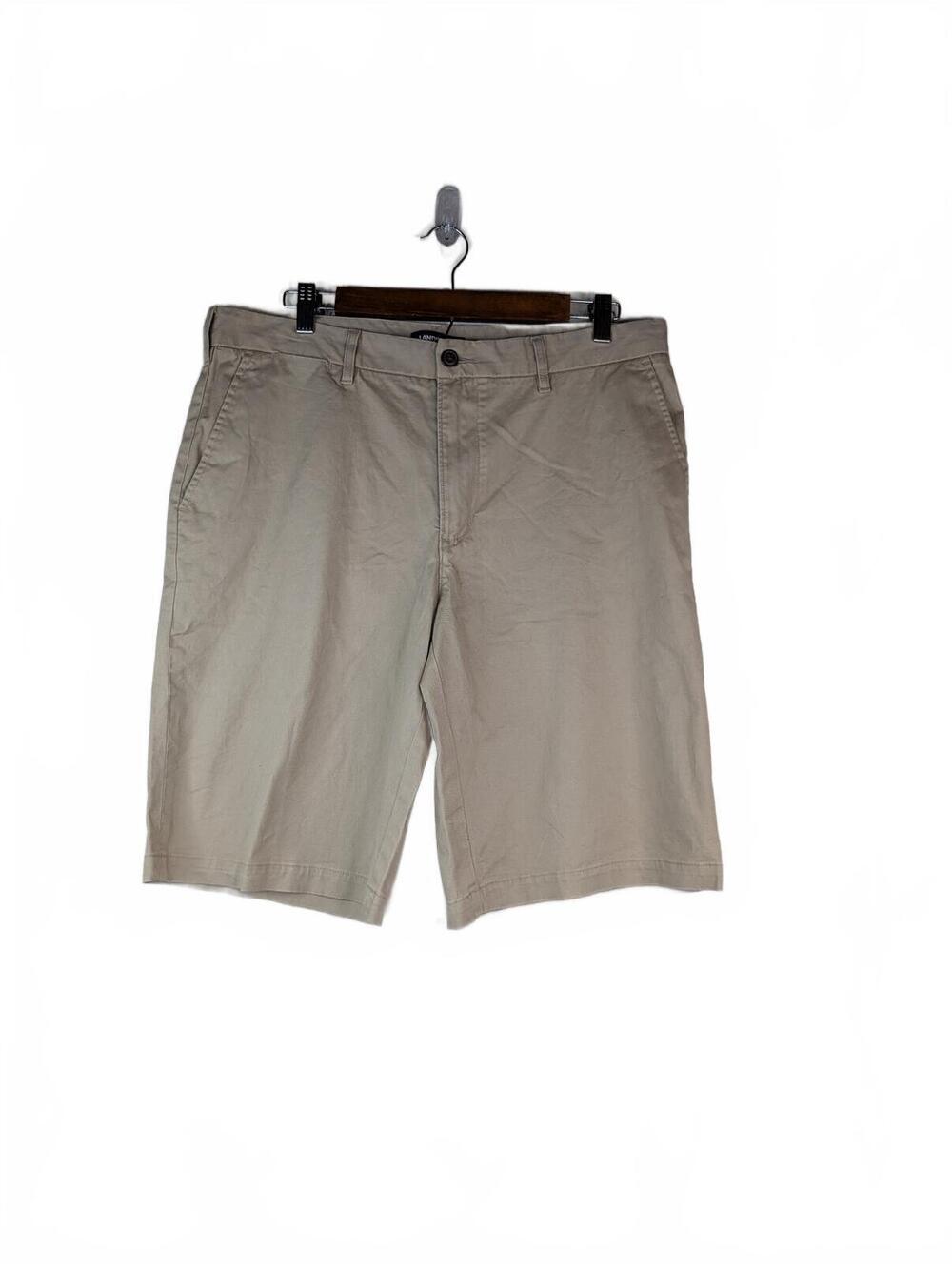 Lands' End Men's Traditional Fit‎ Khaki Chino Shorts Size 34
